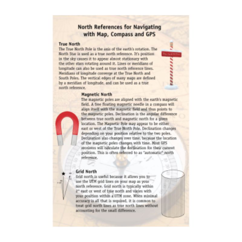 North Reference Sheet | Navigation | Survival Tools – Waypost Outdoors®